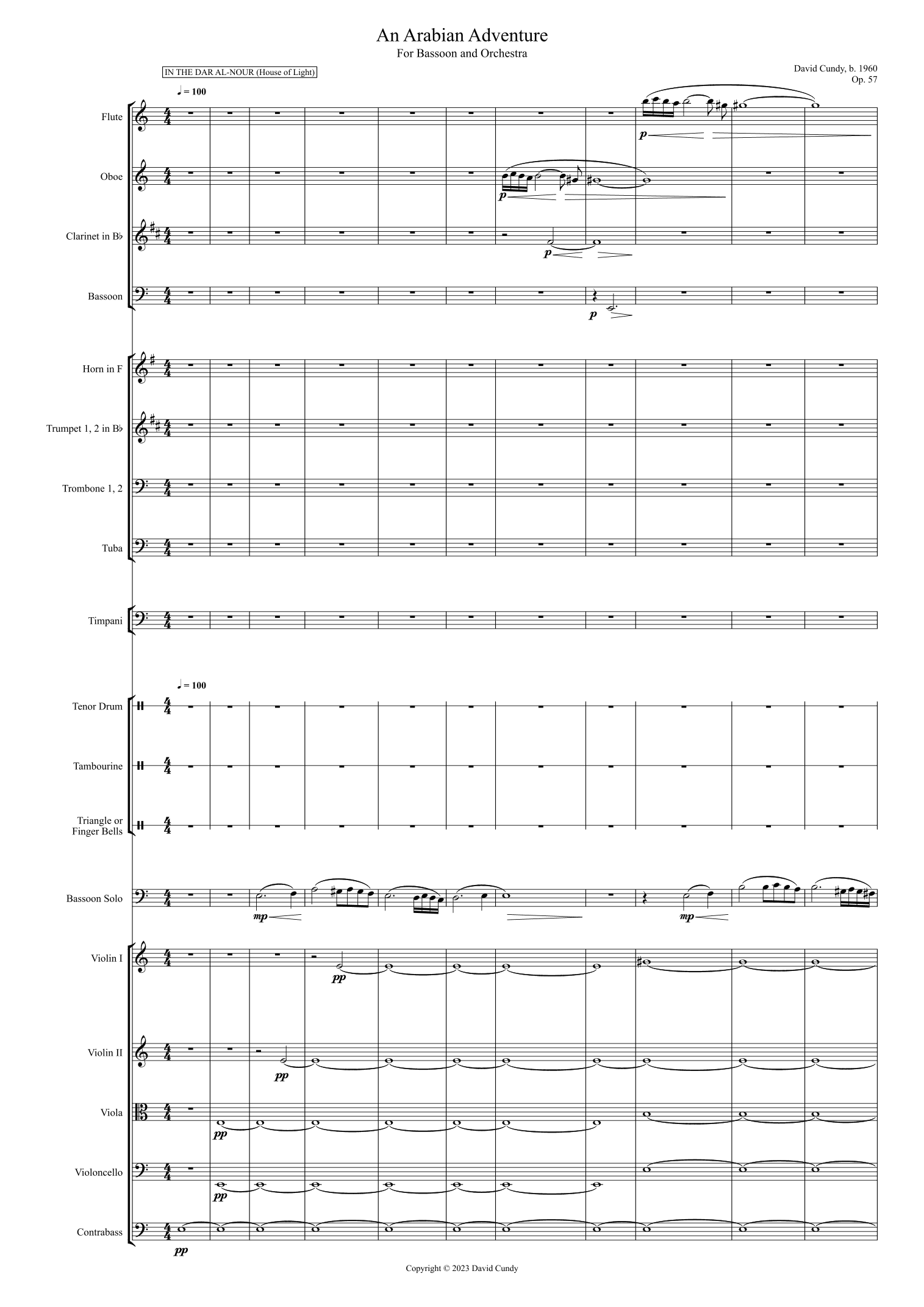 An Arabian Adventure for Bassoon and Orchestra Op. 57