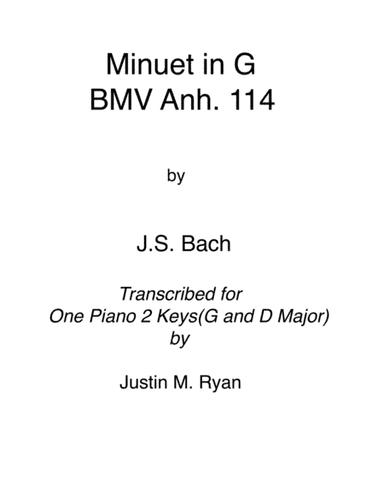 Minuet in G Major, BMV Anh. 114 (arr. Justin M. Ryan)