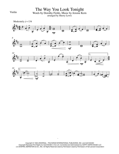 The Way You Look Tonight (arr. Sherry Lewis)