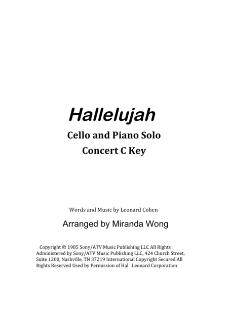 Hallelujah (arr. Miranda Wong)