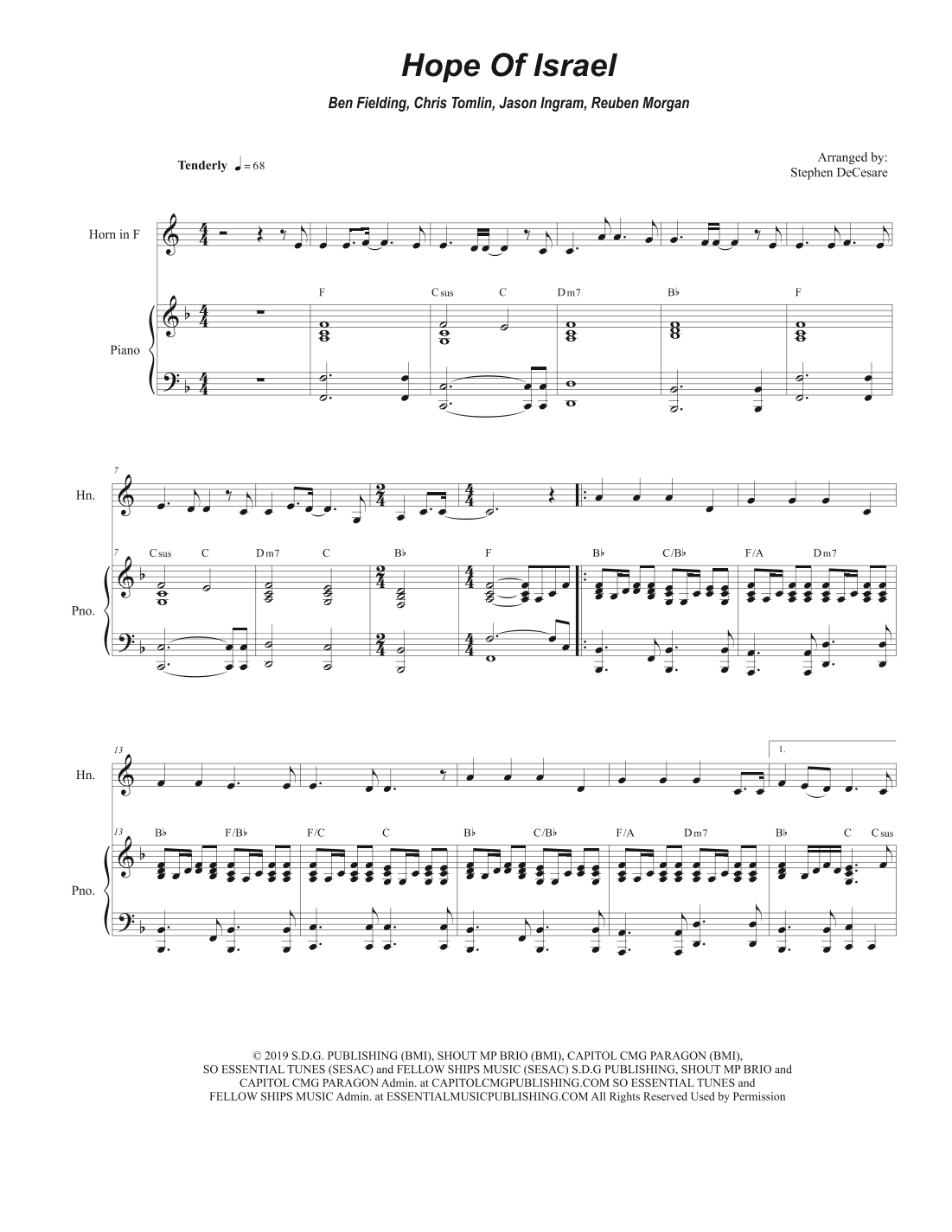Hope Of Israel (arr. Stephen DeCesare)