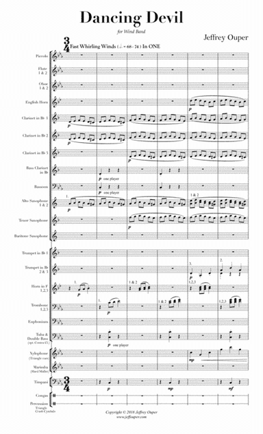 Dancing Devil for Wind Band (Score)