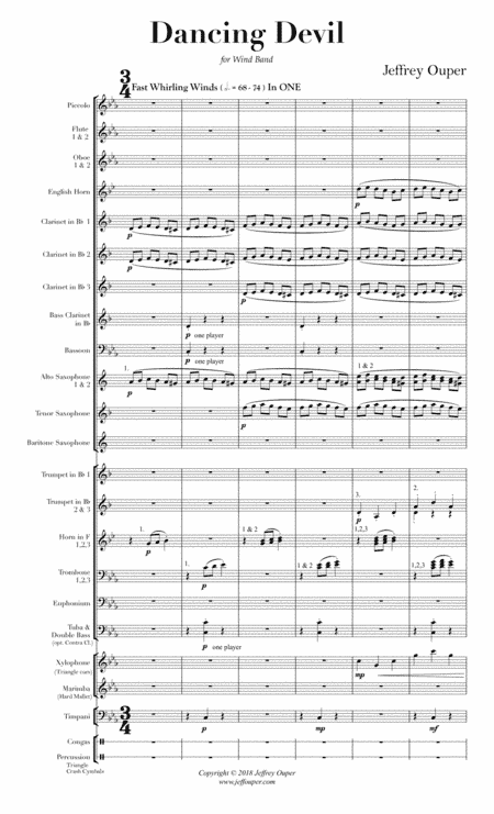 Dancing Devil for Wind Band (Score)