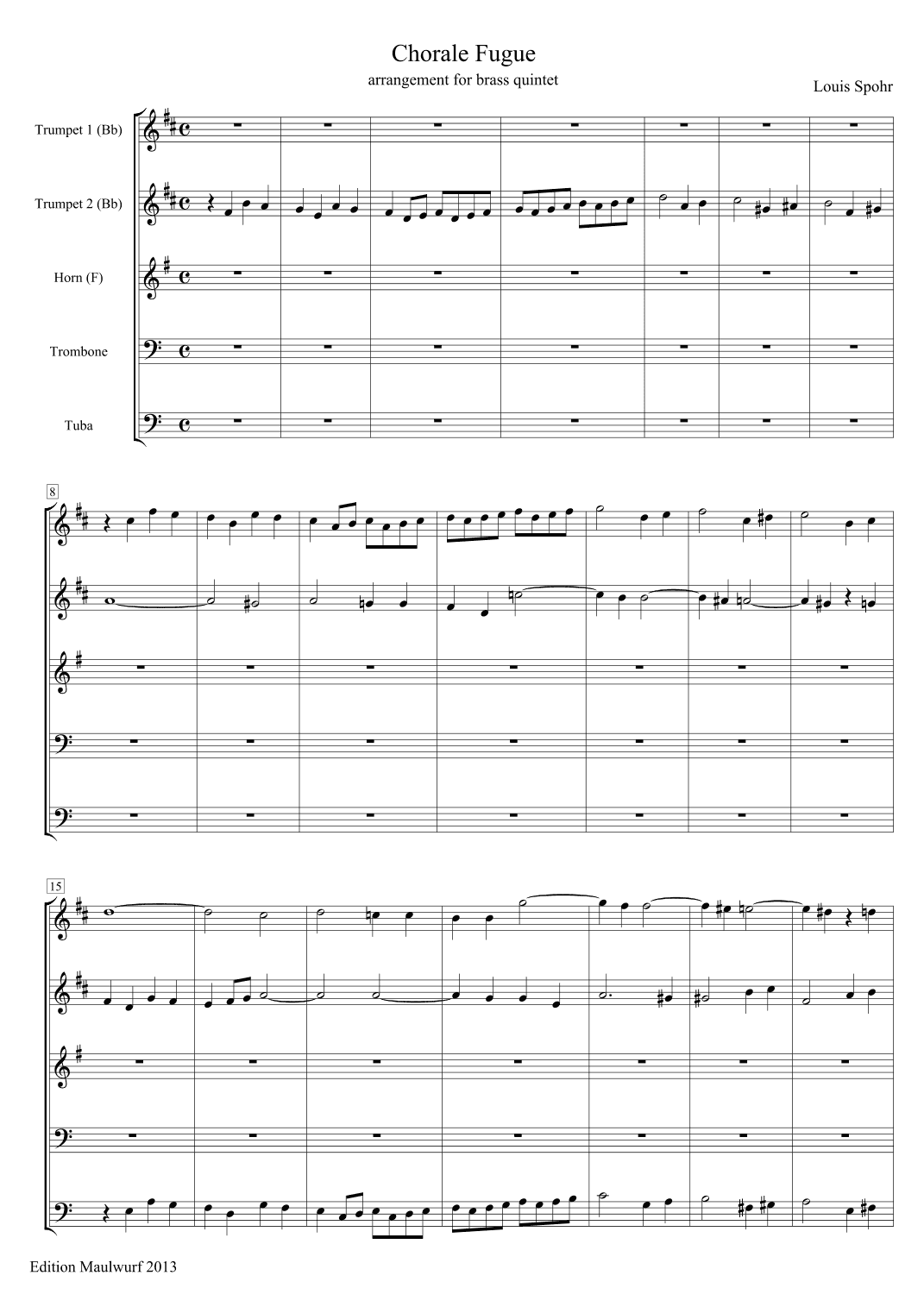 Spohr Chorale Fugue (arr. Edition Maulwurf)