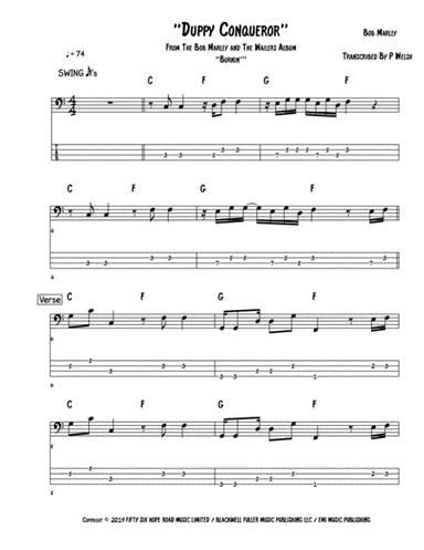 Duppy Conqueror (arr. Accubass)