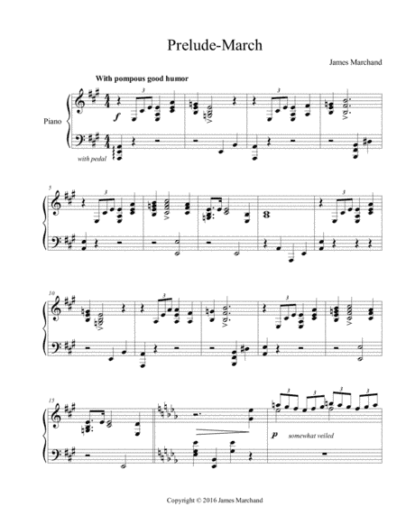 Prelude-March for the left hand alone
