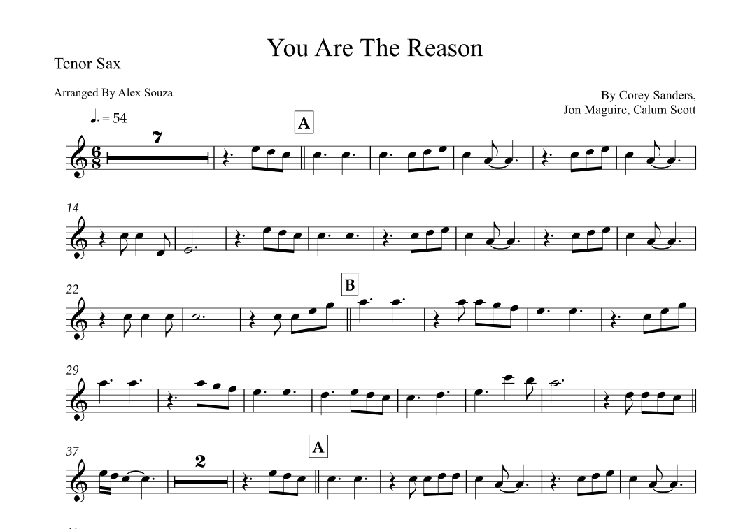 You Are The Reason (arr. Alex Souza)