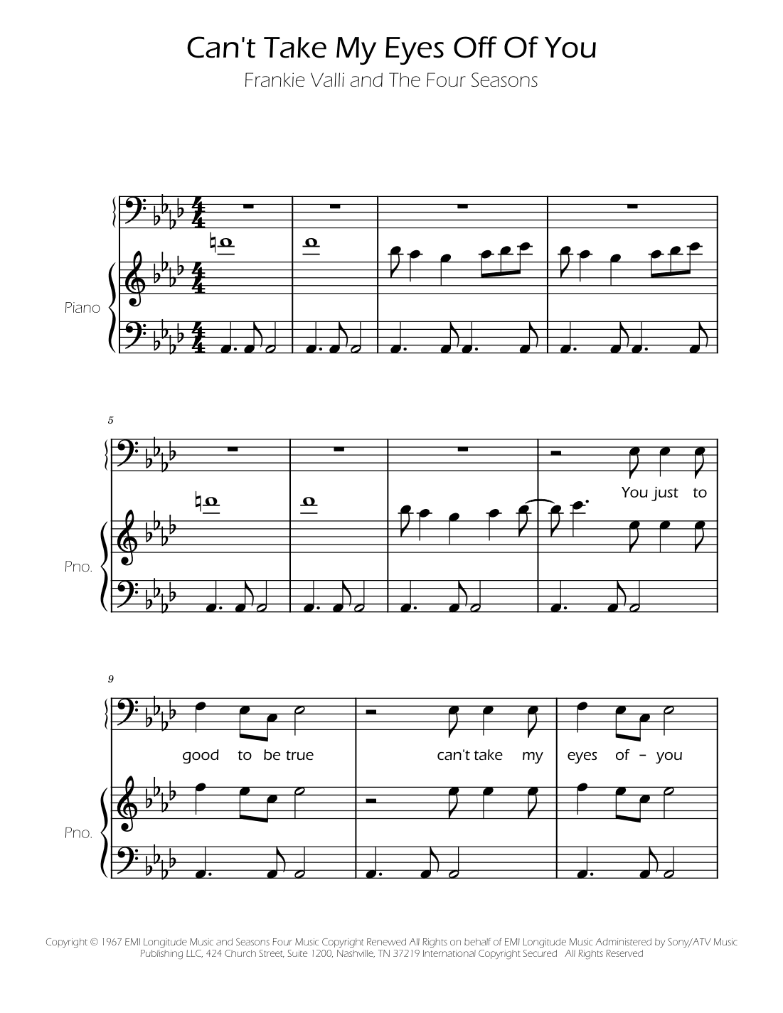 Can't Take My Eyes Off Of You (arr. Ygor Nunes)