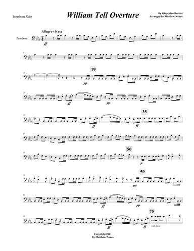 William Tell Overture (Trombone solo) (arr. Matthew Nunes)