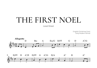 The First Noel (Lead Sheet) - Christmas Carol (arr. Pedro Merendi)