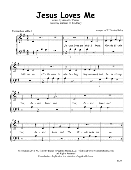Jesus Loves Me (arr. W. Timothy Bailey)