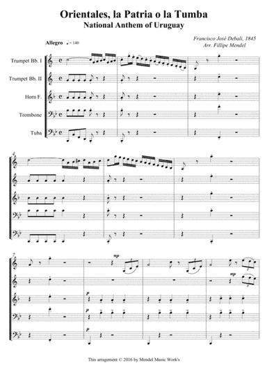 National Anthem of Uruguay (arr. Fillipe Mendel)