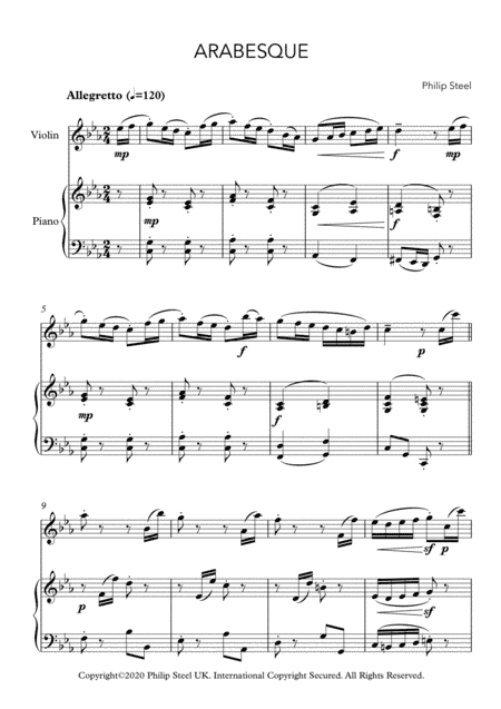 Arabesque - for piano and violin