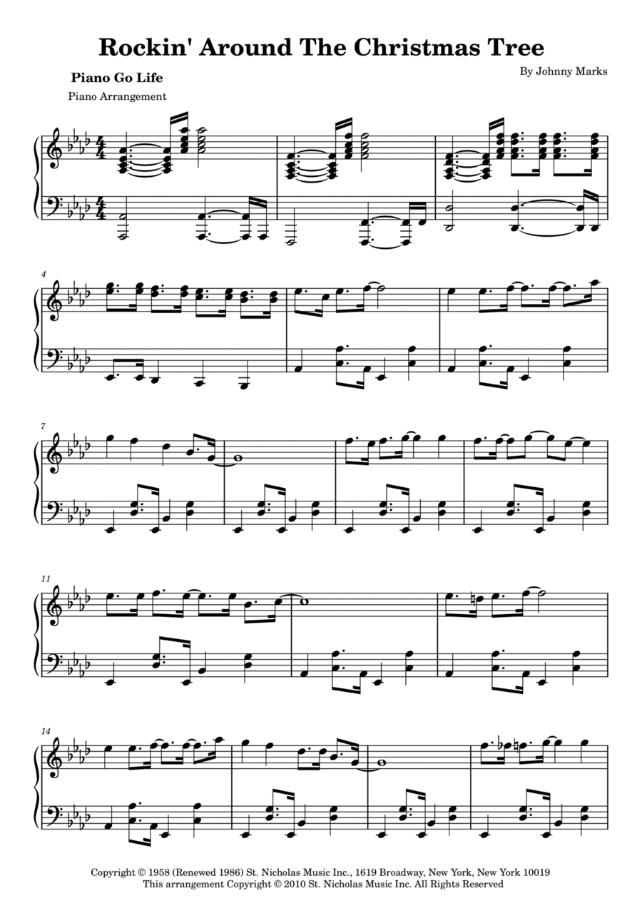 Rockin' Around The Christmas Tree (arr. Piano Go Life)