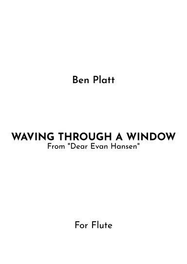 Waving Through A Window (arr. Jireh J.)
