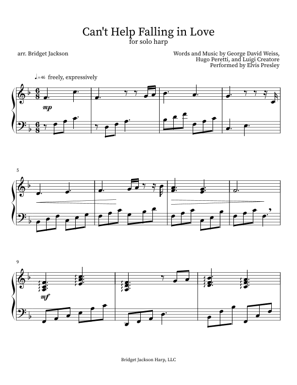 Can't Help Falling In Love (arr. Bridget Jackson)
