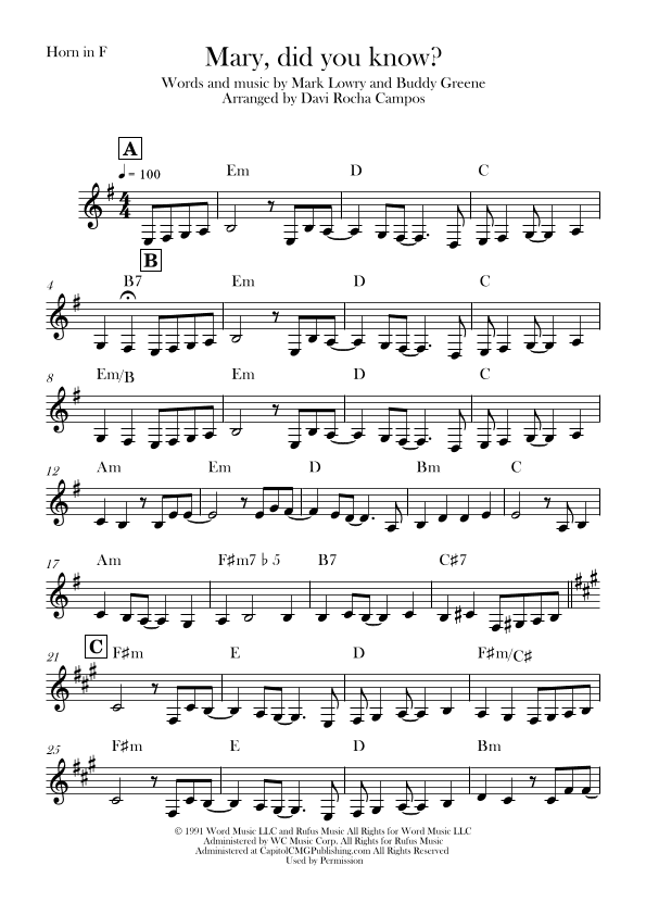Mary, Did You Know? (arr. Davi Rocha Campos)