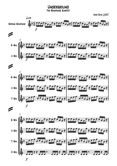 Underground - For Sax Quartet