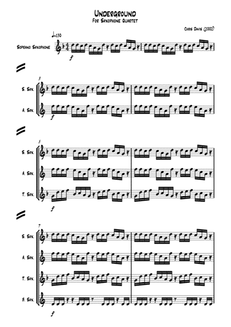 Underground - For Sax Quartet