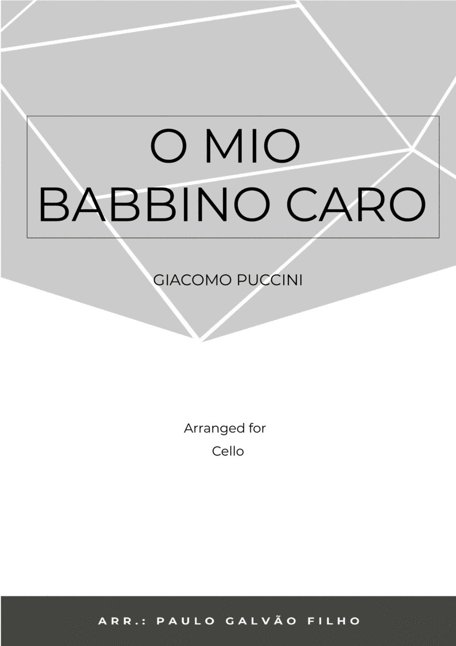 O MIO BABBINO CARO – CELLO SOLO (arr. Paulo Galvão Filho)