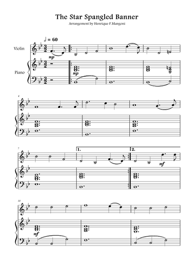 The Star-Spangled Banner (arr. Henrique F Mangoni)