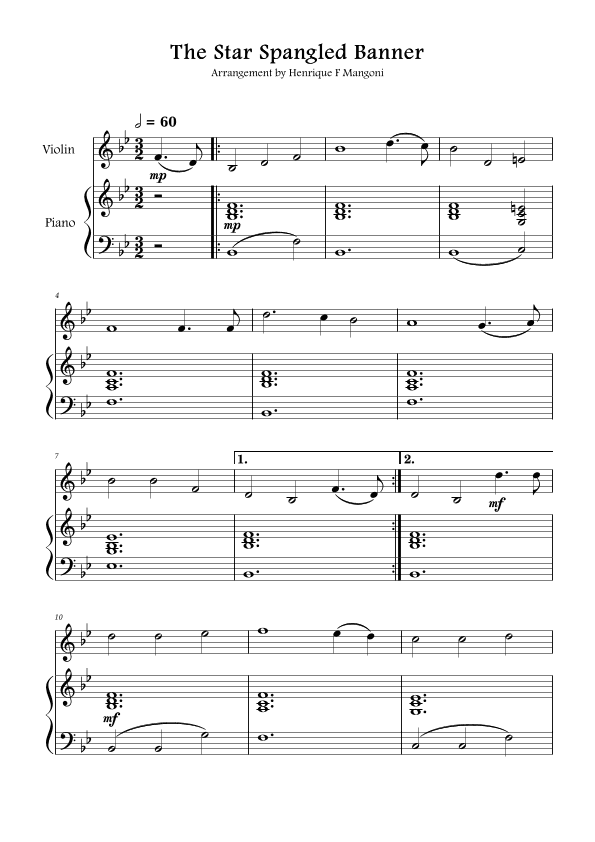 The Star-Spangled Banner (arr. Henrique F Mangoni)