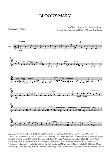Bloody Mary (arr. Milanov)