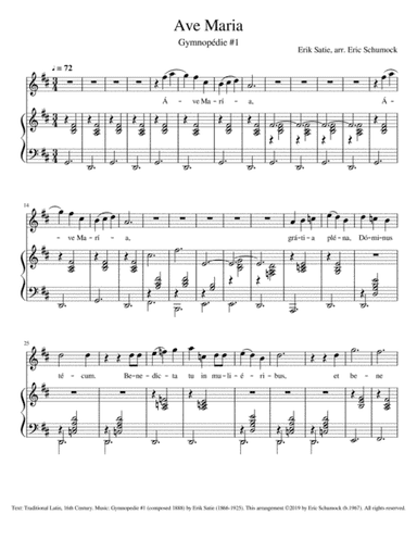 Ave Maria (Gymnopedie #1) (arr. Eric Schumock)