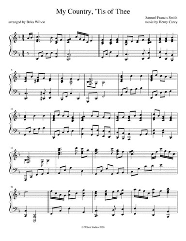 My Country, 'Tis of Thee (arr. Beka Wilson)