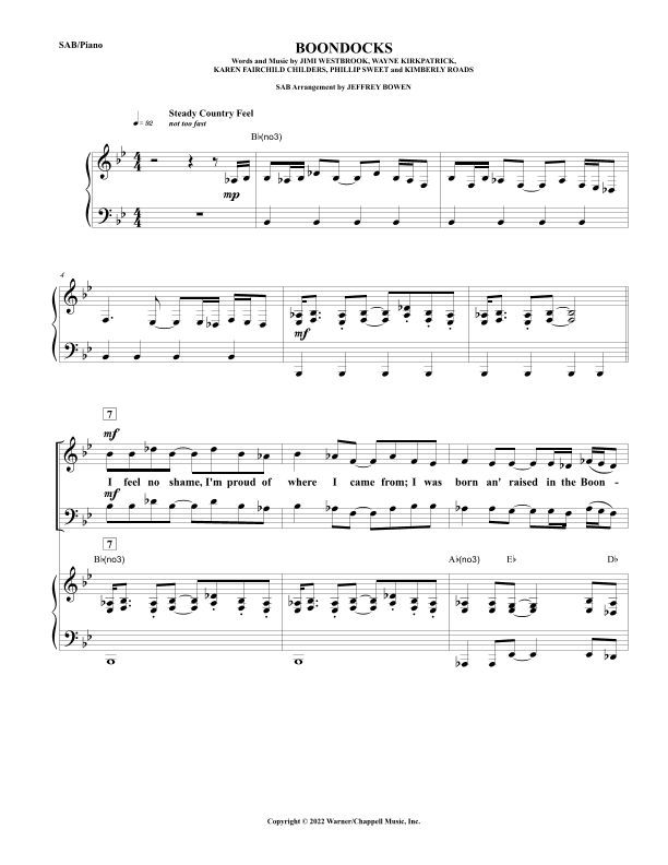 Boondocks (arr. Jeffrey Bowen)