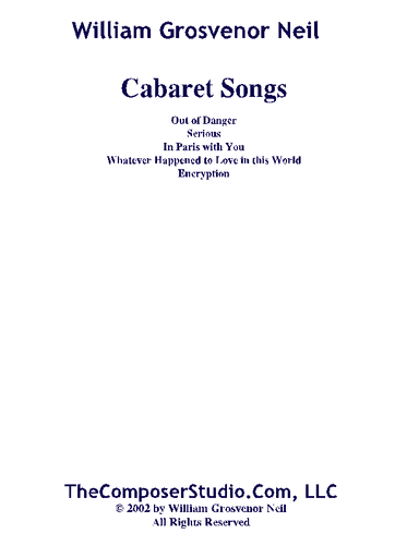 Cabaret Songs