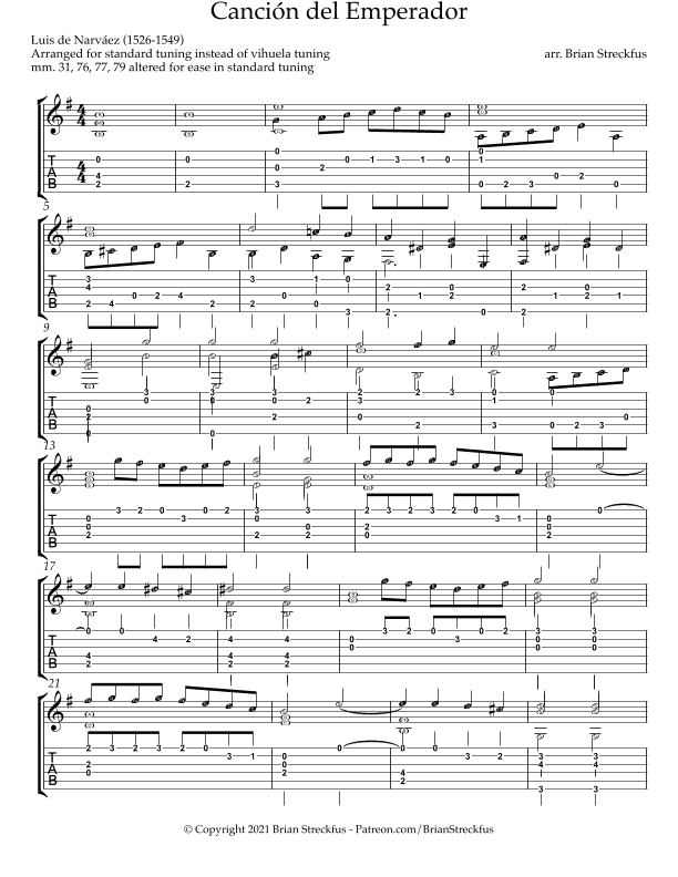 Canción del Emperador (arr. Brian Streckfus)