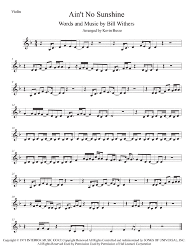 Ain't No Sunshine (arr. Kevin Busse)