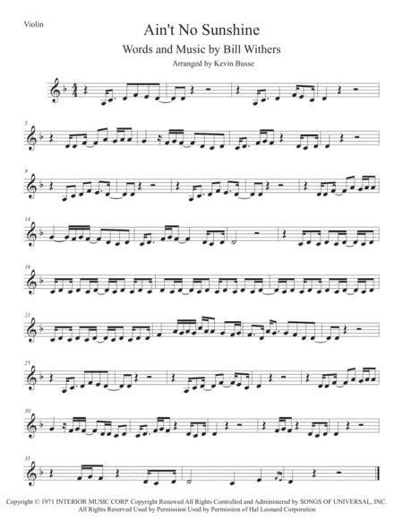 Ain't No Sunshine (arr. Kevin Busse)