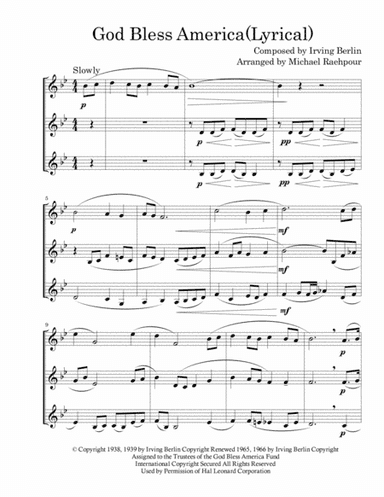 God Bless America (arr. Michael Raehpour)