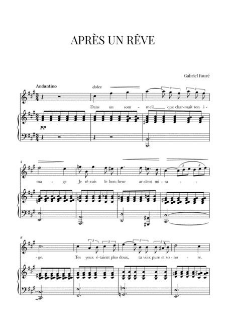 Fauré - Après un Rêve (F-sharp minor) (arr. Cadenza Editions)