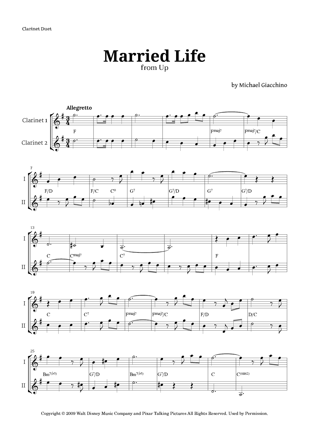 Married Life (arr. Langanho)