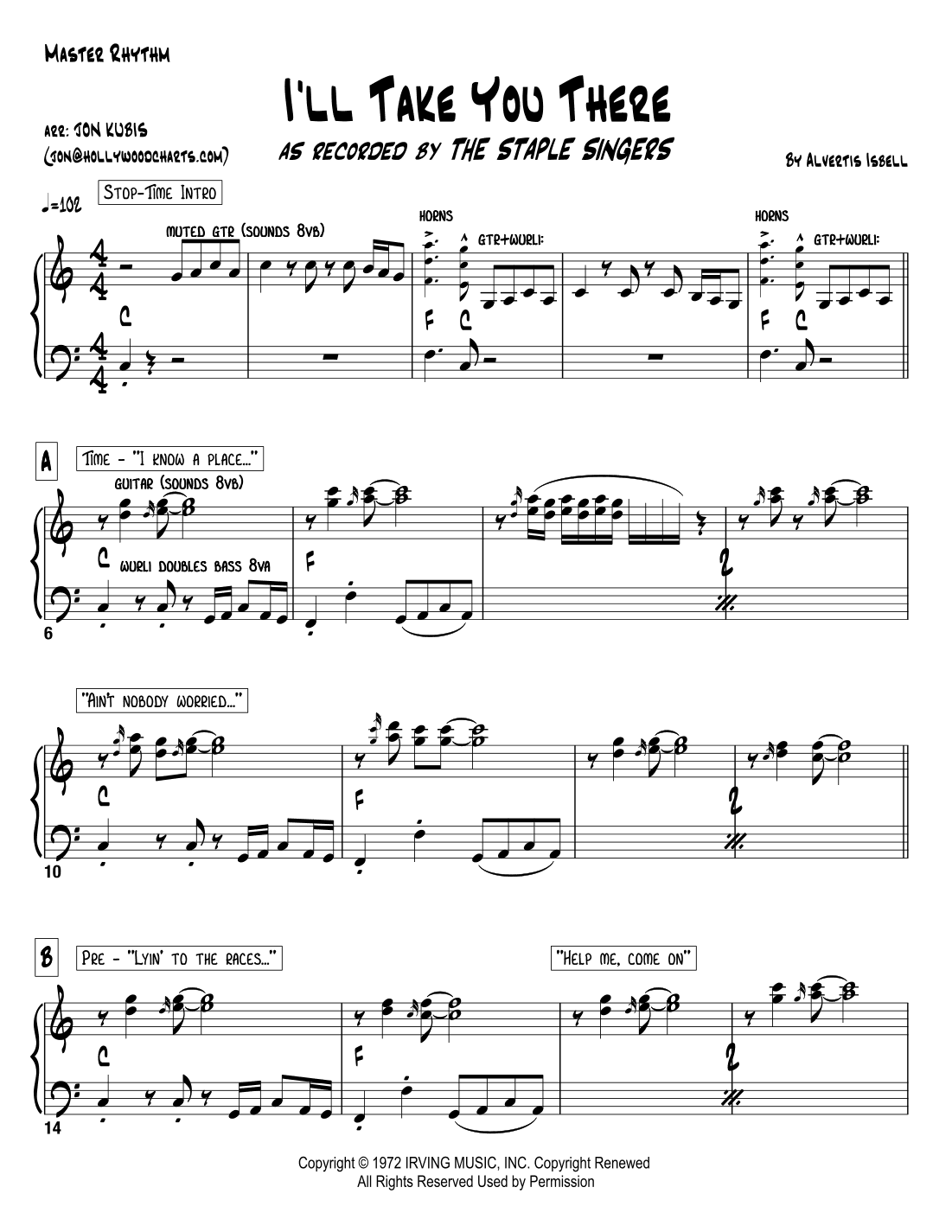 I'll Take You There (arr. Hollywood Charts)