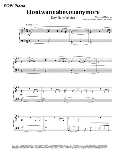 Idontwannabeyouanymore (arr. PopPiano)