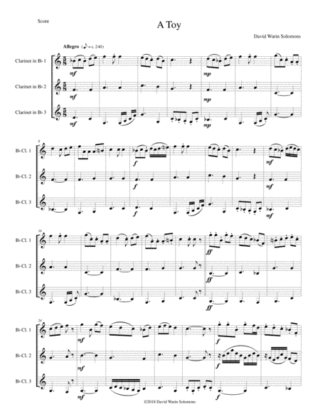 A Toy for clarinet trio (3 B flats)