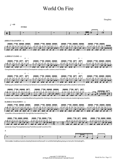 World On Fire (arr. COPYDRUM)