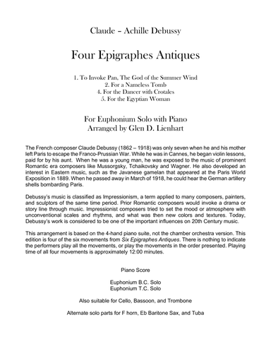 Four Epigraphes Antiques (arr. Glen D. Lienhart)