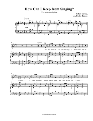 How Can I Keep from Singing? (SSA) (arr. Curtis Hanson)