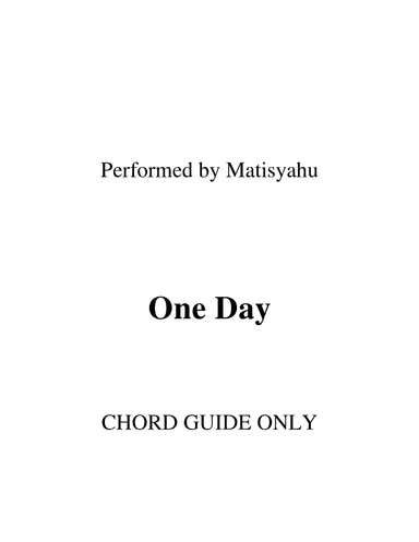 One Day (arr. RWM)