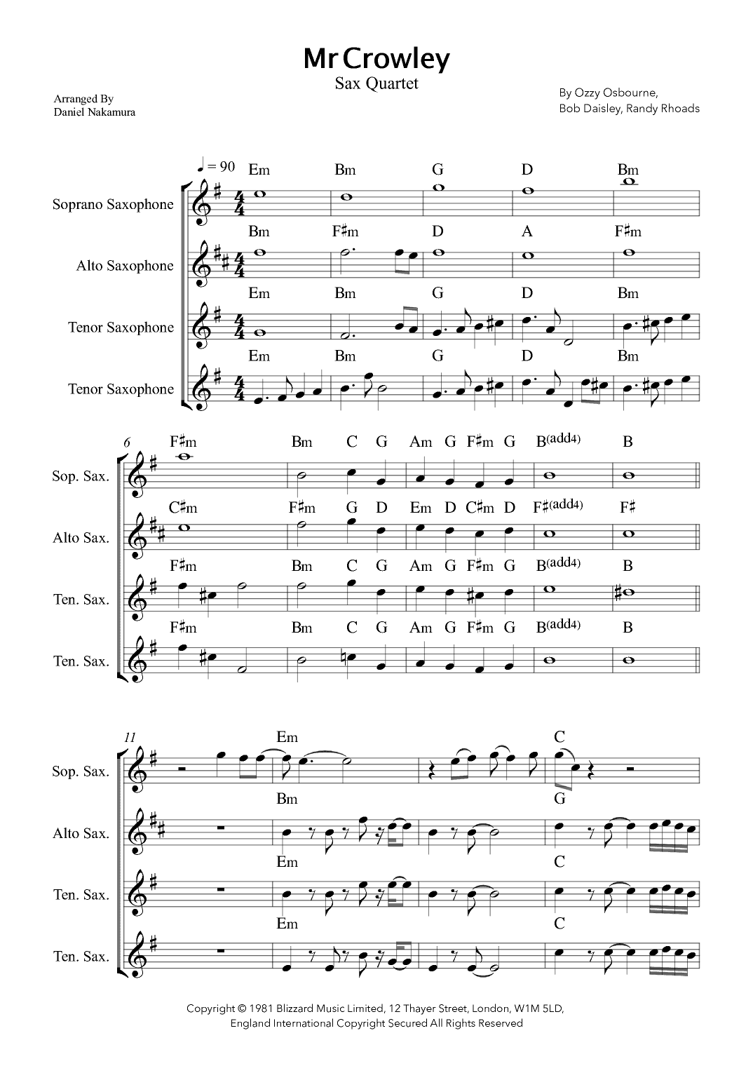 Mr. Crowley (arr. Daniel Nakamura)