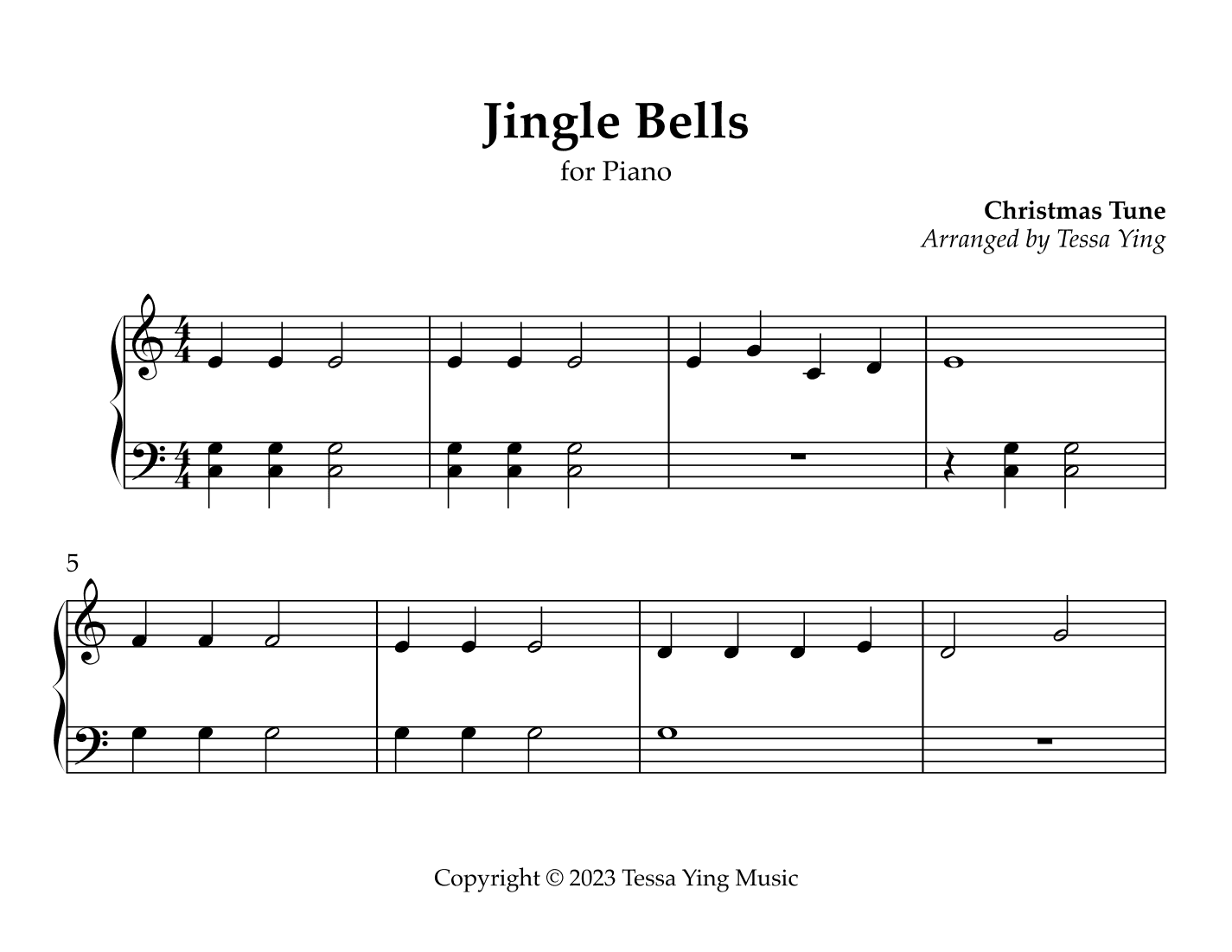 Jingle Bells (arr. Tessa Ying)