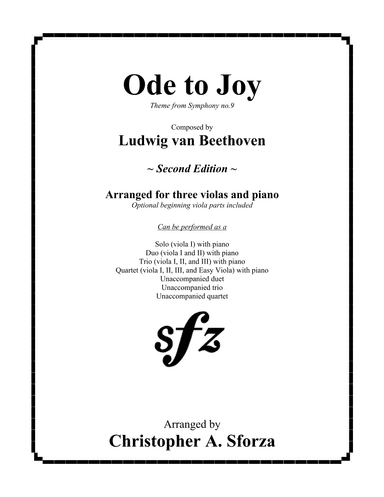 Ode to Joy, for three violas and piano (arr. Christopher A. Sforza)