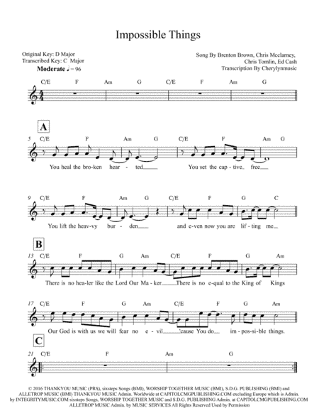 Impossible Things (arr. Cherylynmusic)