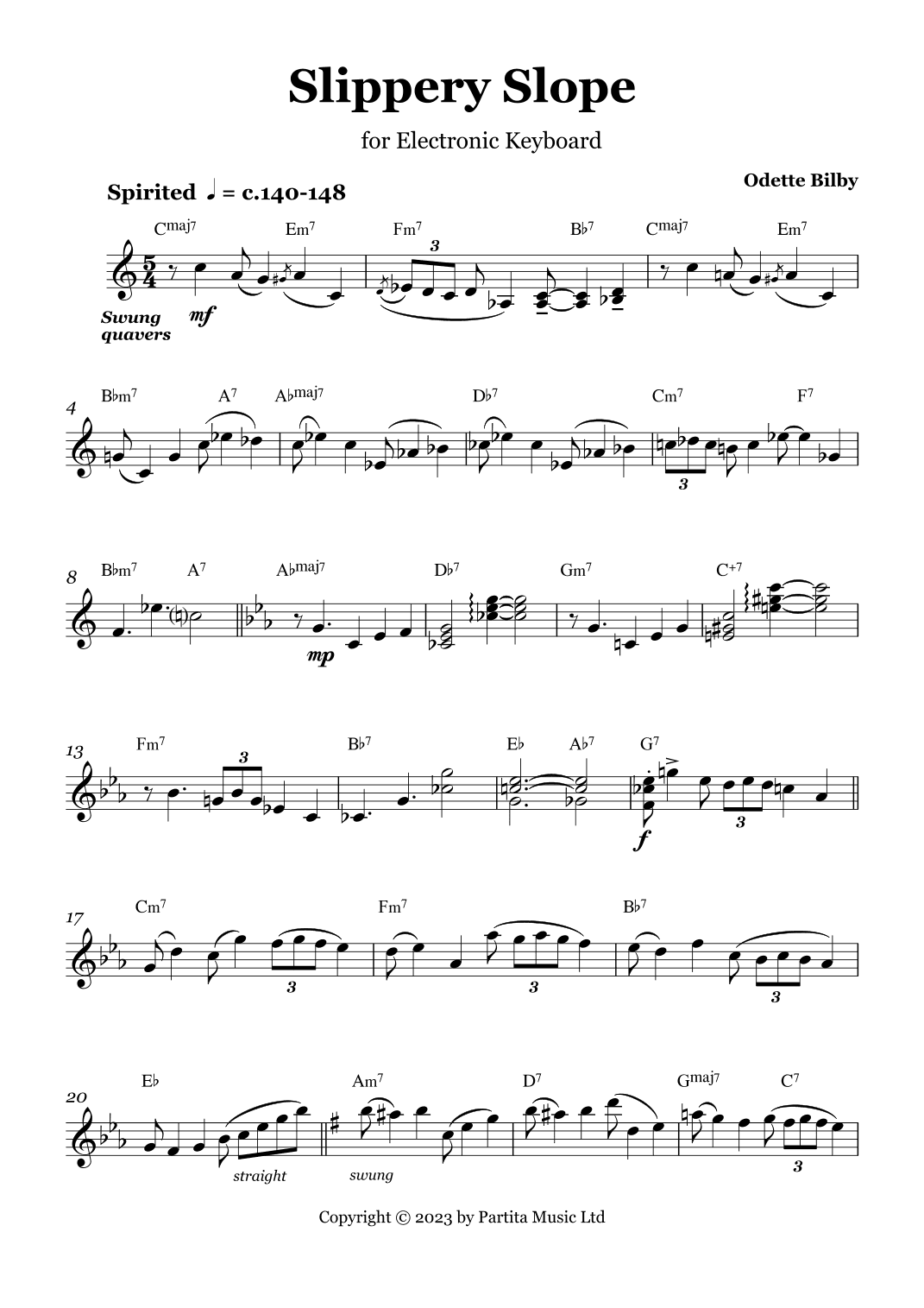 Slippery Slope (Advanced Keyboard Solo in 5/4 time)