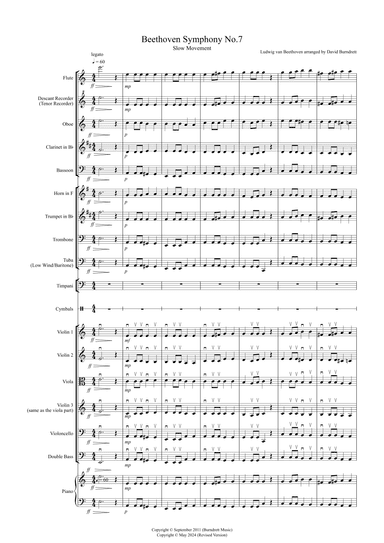 Beethoven Symphony No.7 (slow movement) for School Orchestra (arr. David Burndrett)